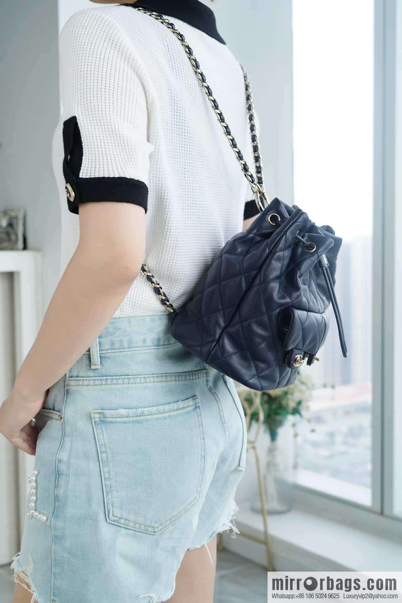 CHANEL B Handicraft workshop backpack AS4342 blue