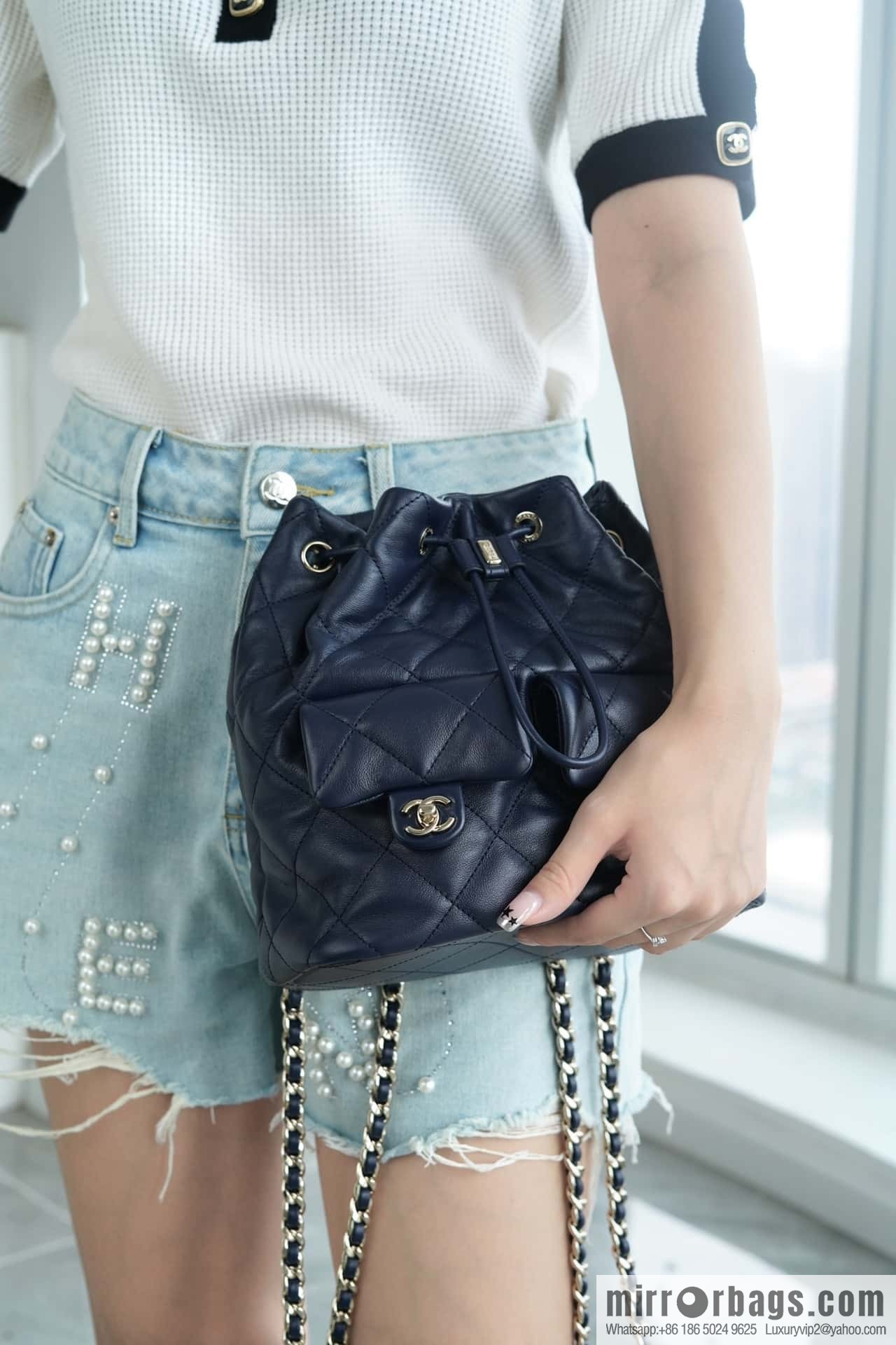 CHANEL B Handicraft workshop backpack AS4342 blue