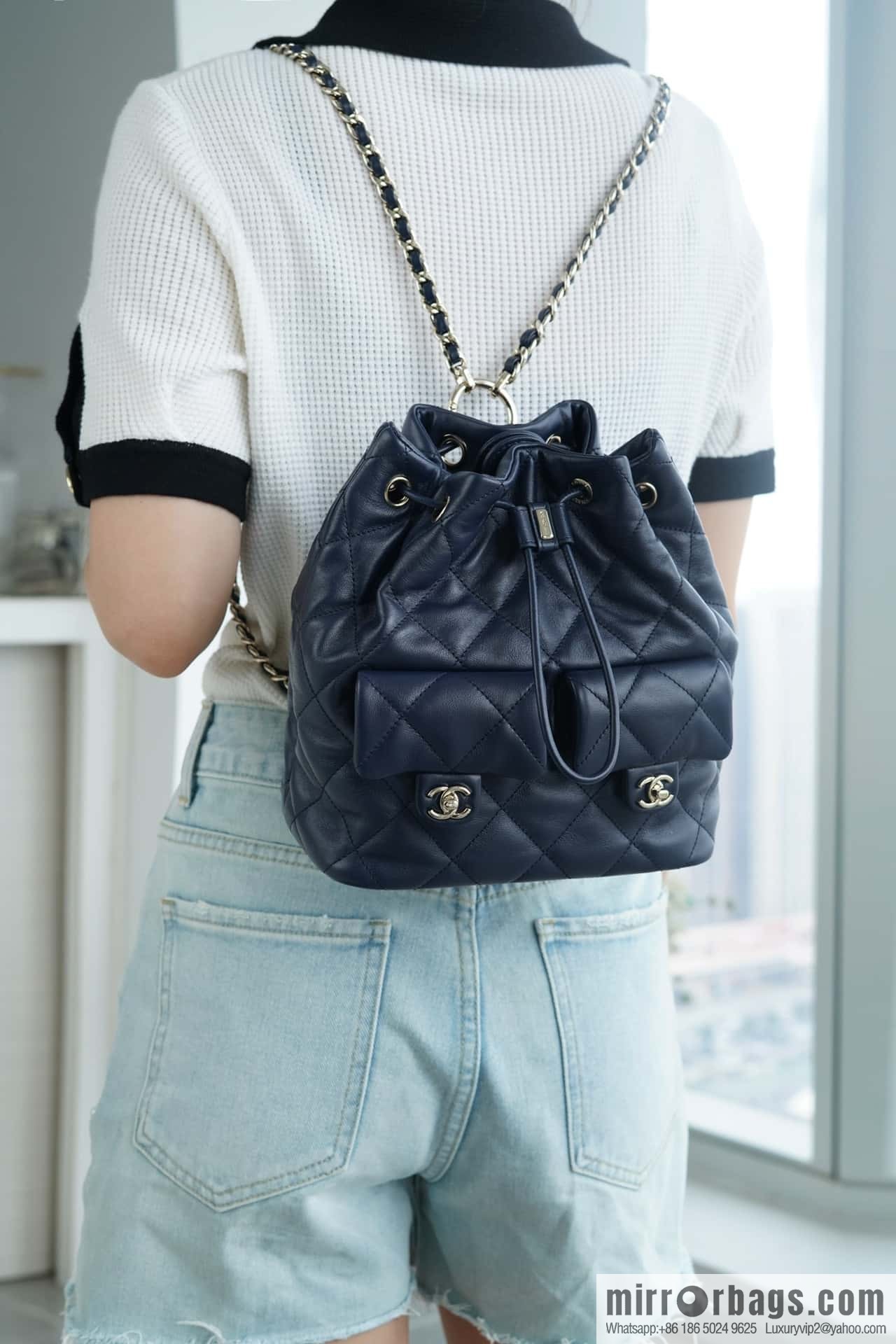CHANEL B Handicraft workshop backpack AS4342 blue