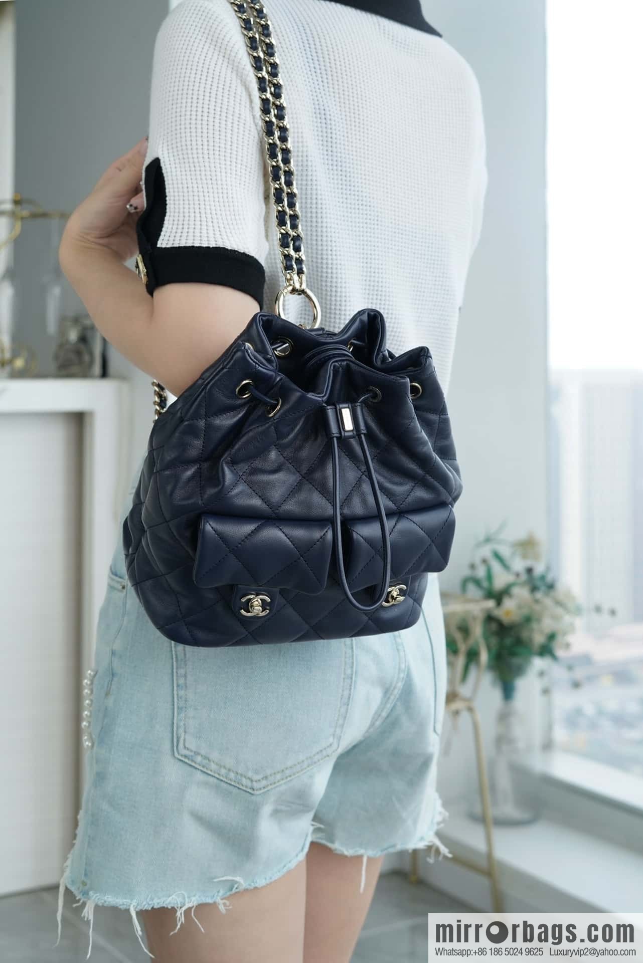 CHANEL B Handicraft workshop backpack AS4342 blue