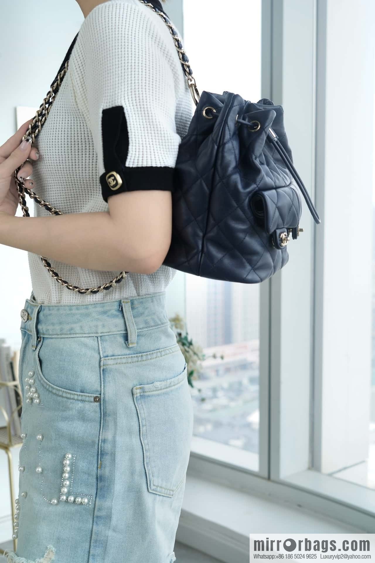 CHANEL B Handicraft workshop backpack AS4342 blue