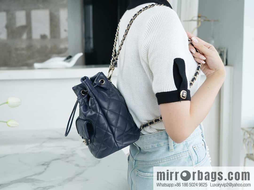 CHANEL B Handicraft workshop backpack AS4342 blue