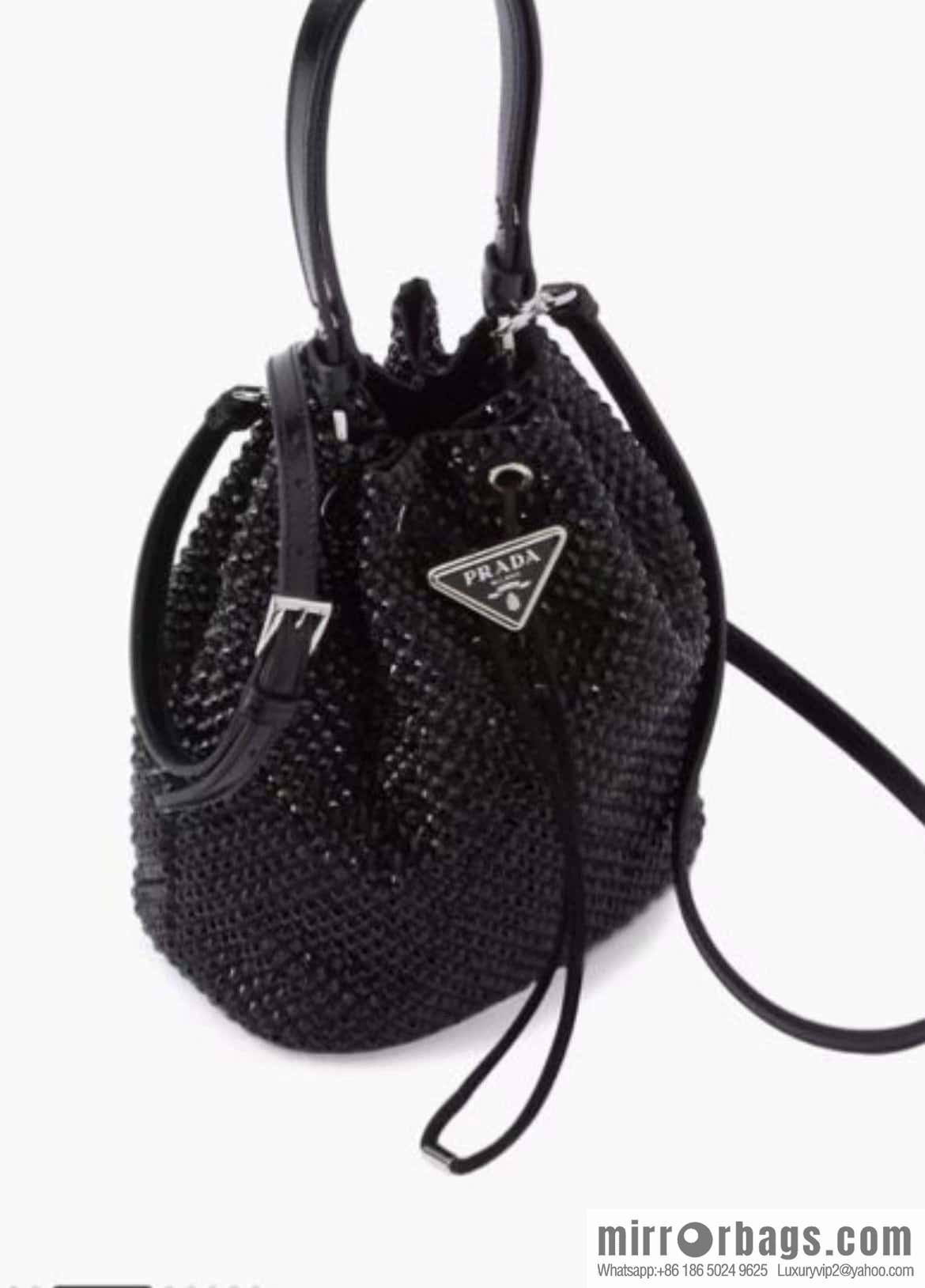 Prada crystal bucket bag 1BE067 new color