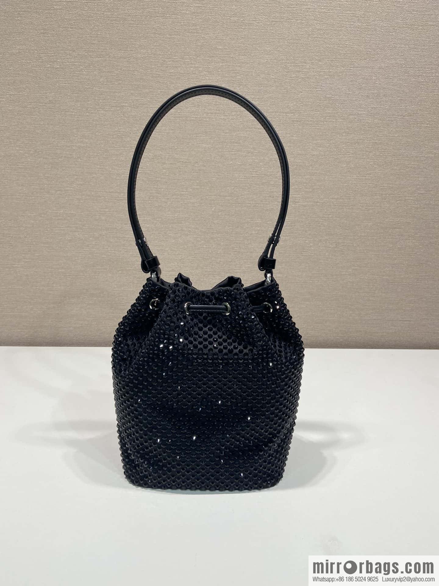 Prada crystal bucket bag 1BE067 new color