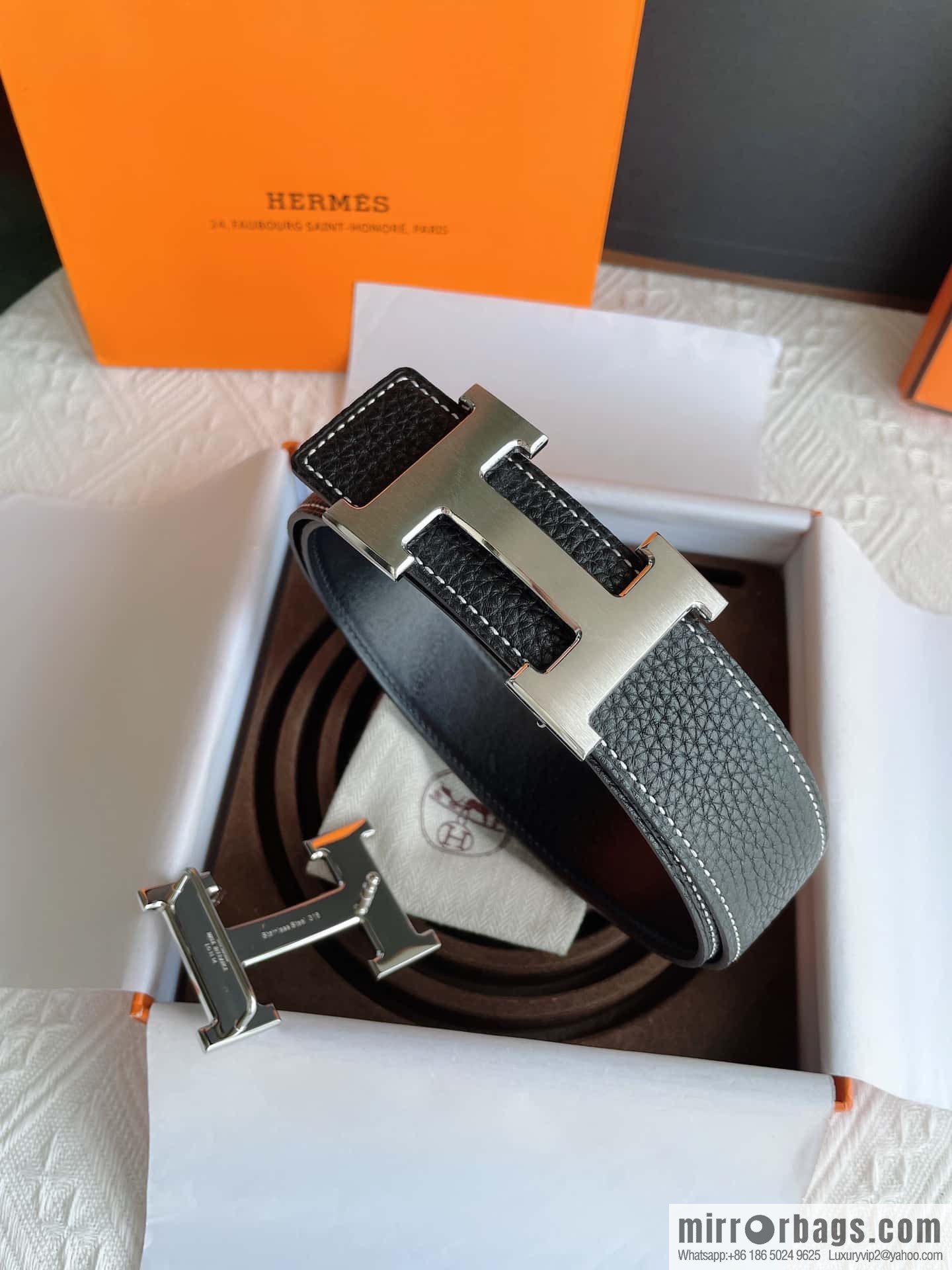 Hermès, the original double-sided version is the classic men's 38mm belt with the first layer of leather.