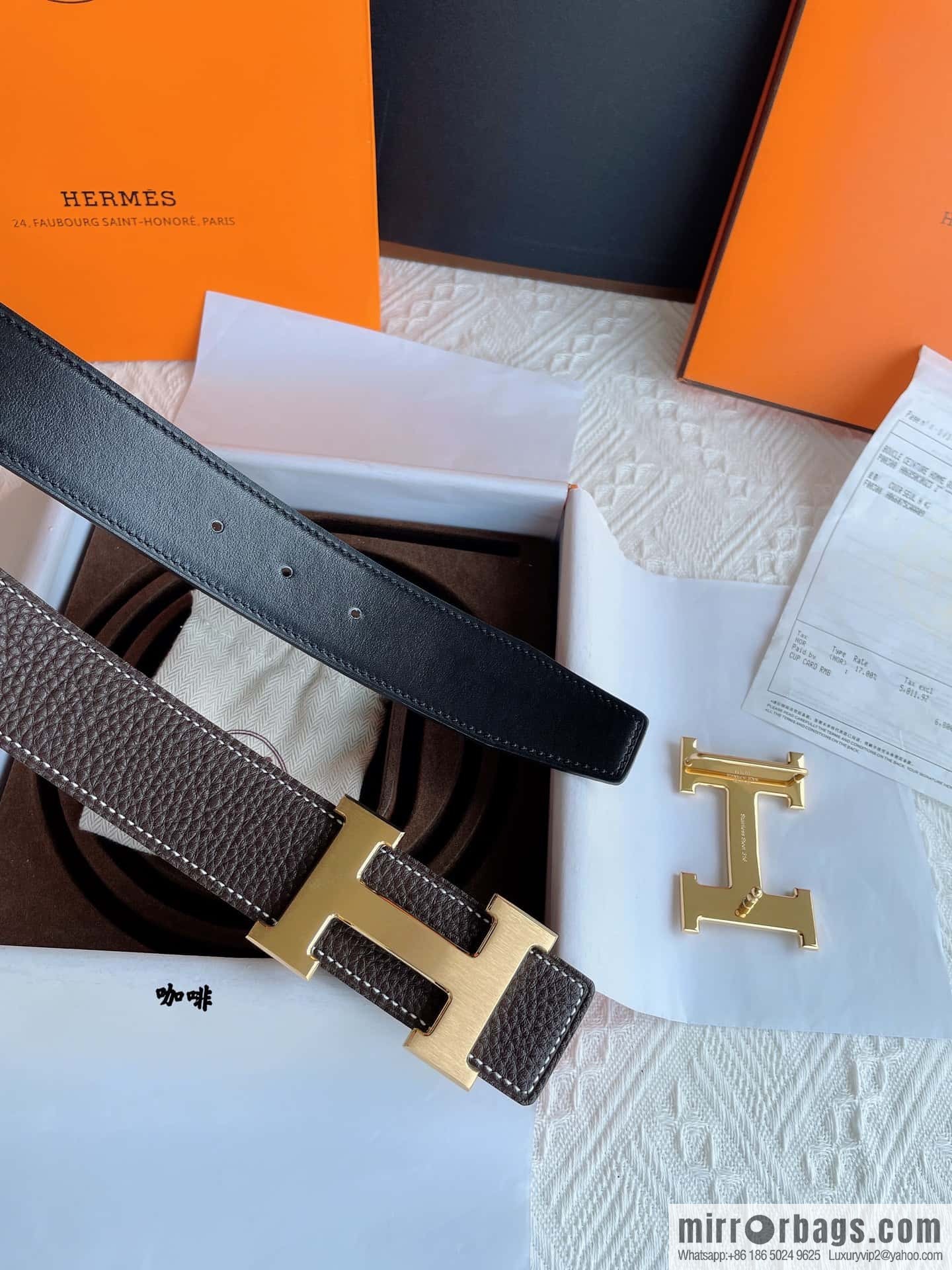 Hermès, the original double-sided version is the classic men's 38mm belt with the first layer of leather.
