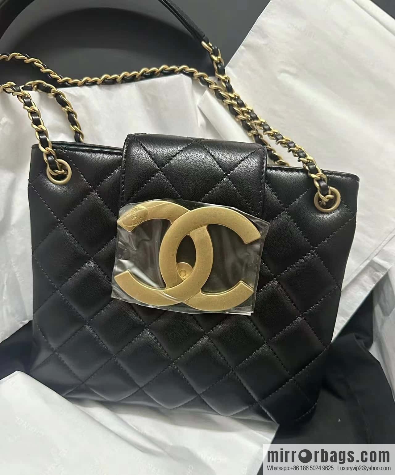 CHANEL 24C early spring vacation series, big double C Vintage tote armpit bag AS4596