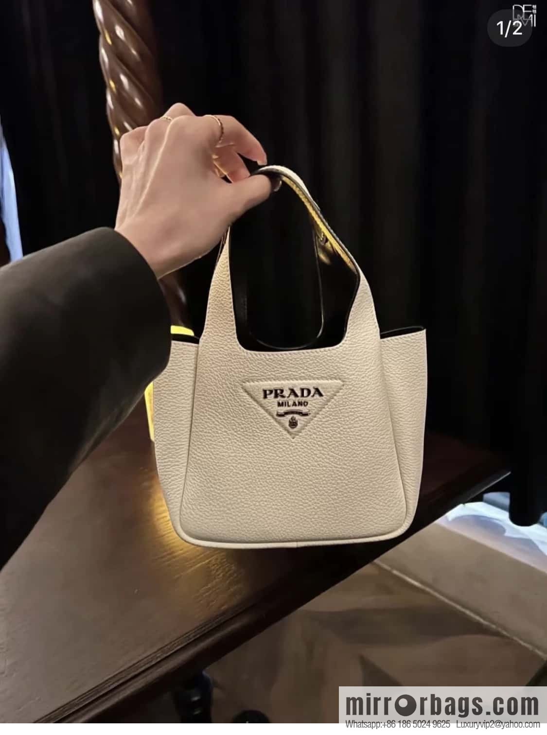 PRADA mini vegetable basket 1BA349 white