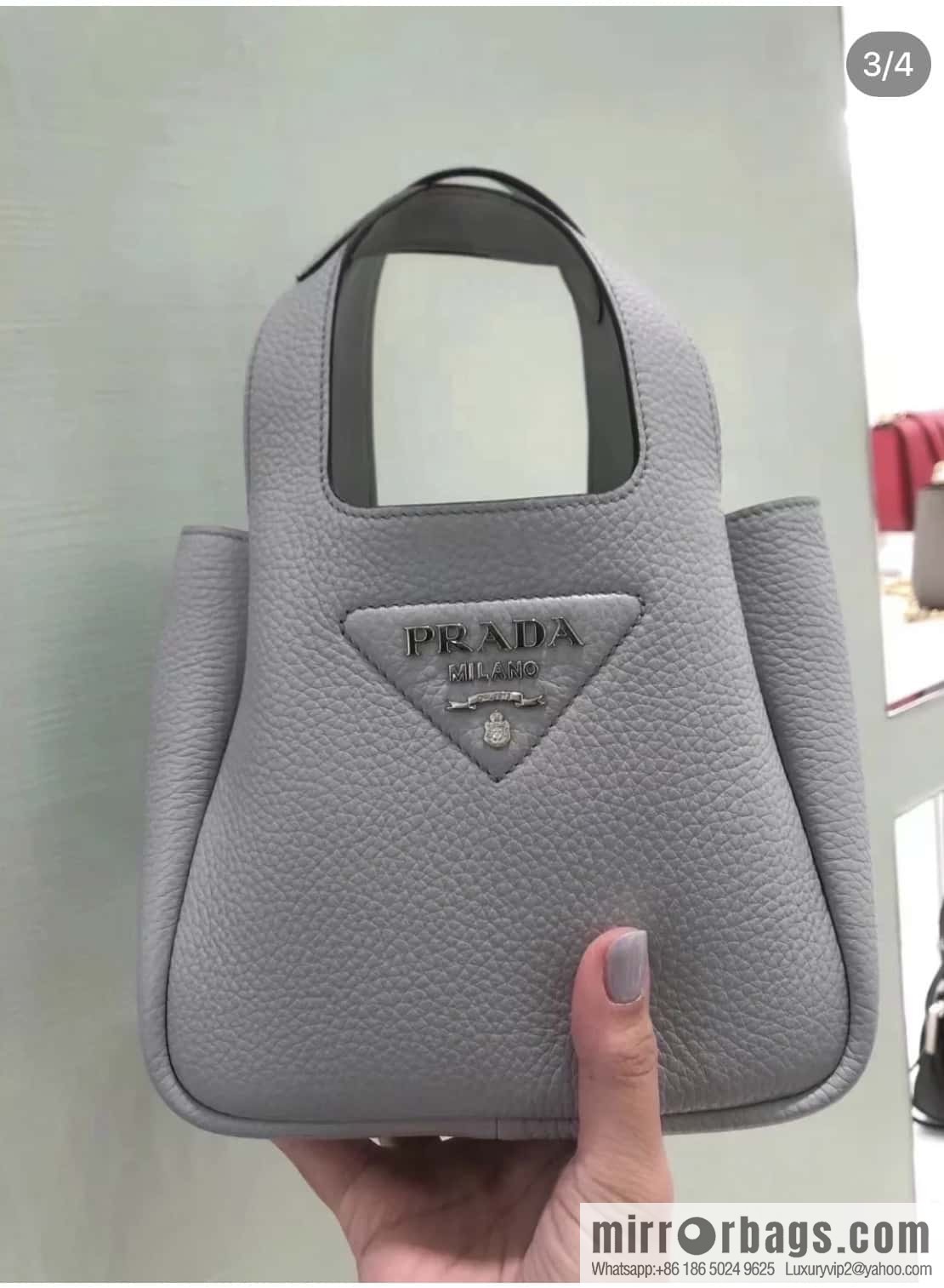 PRADA mini vegetable basket 1BA349 haze blue
