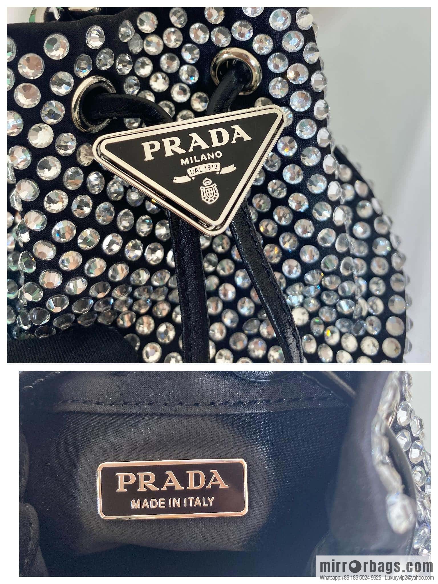 PRADA crystal mini bucket 🎉 1NR016🎉