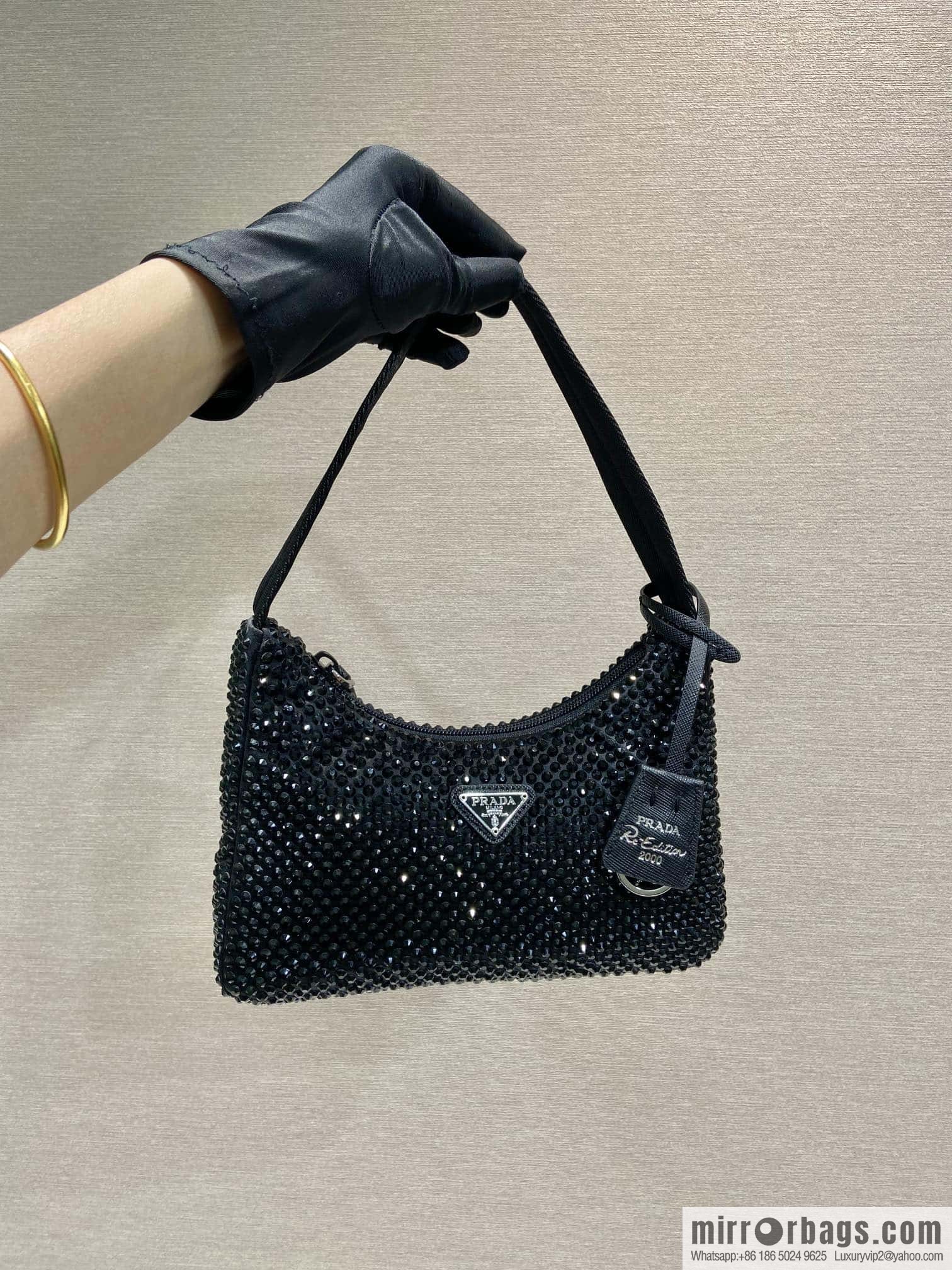 PRADA flash diamond Hobo 2023 new armpit bag 1NE515 flash diamond