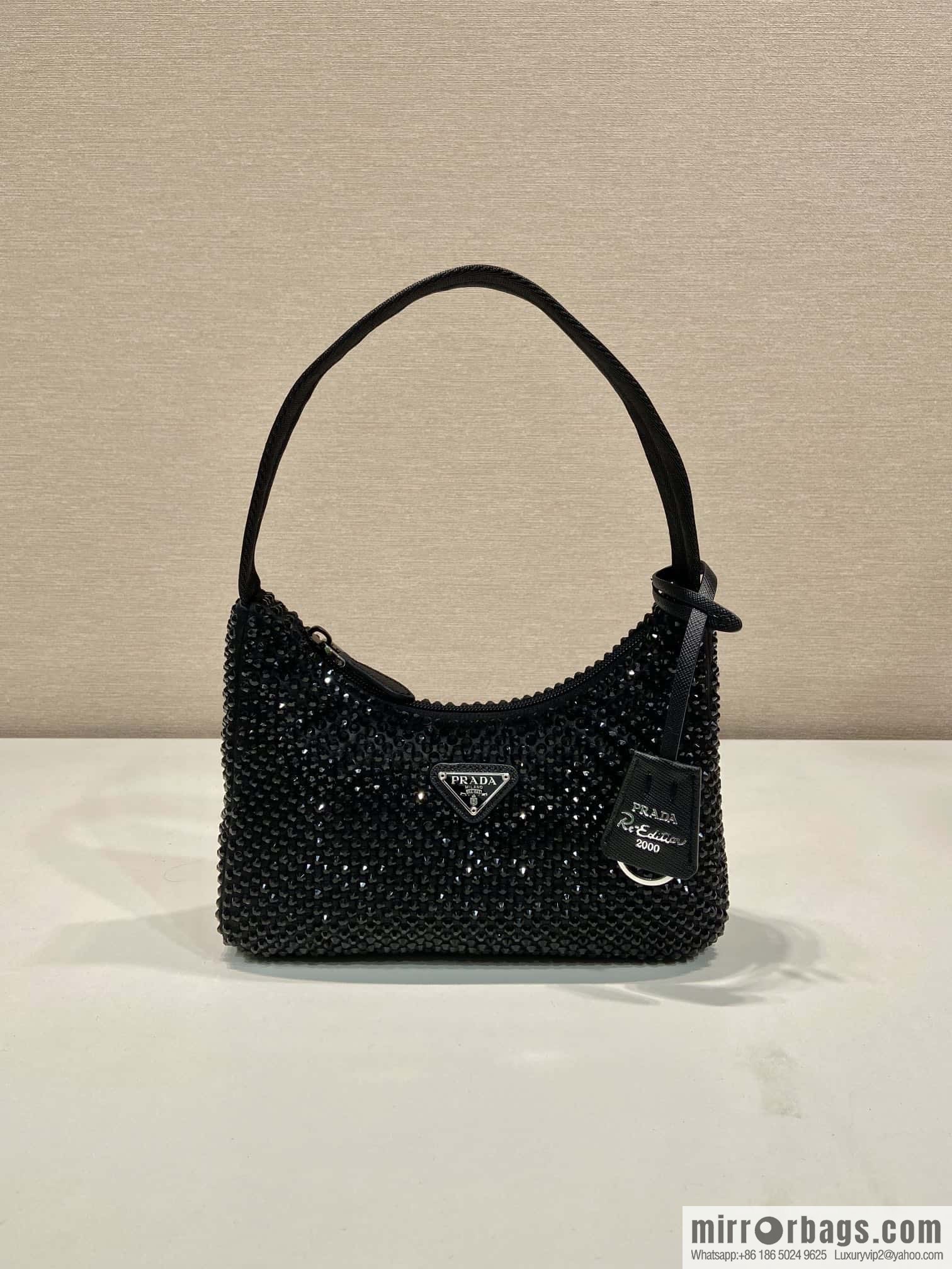 PRADA flash diamond Hobo 2023 new armpit bag 1NE515 flash diamond