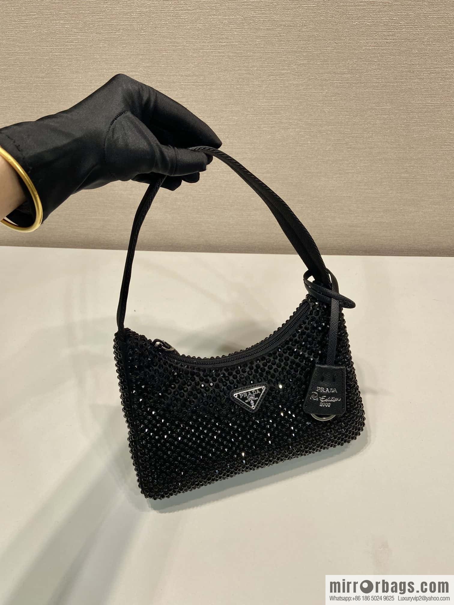 PRADA flash diamond Hobo 2023 new armpit bag 1NE515 flash diamond