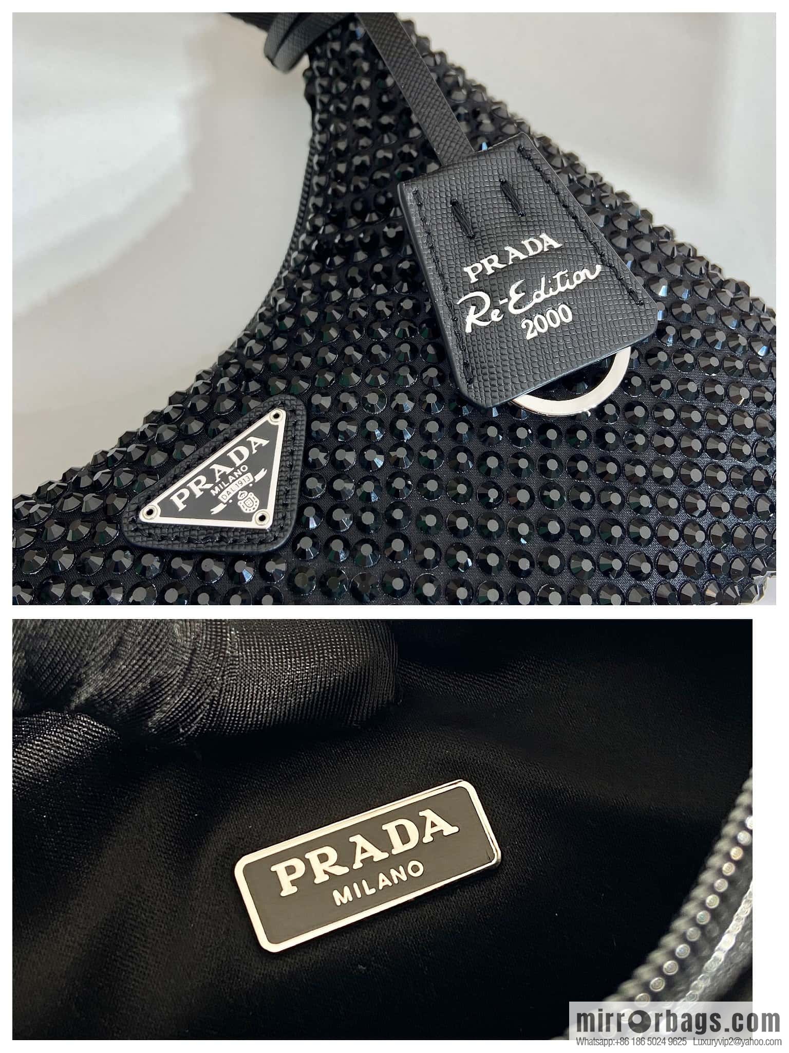 PRADA flash diamond Hobo 2023 new armpit bag 1NE515 flash diamond