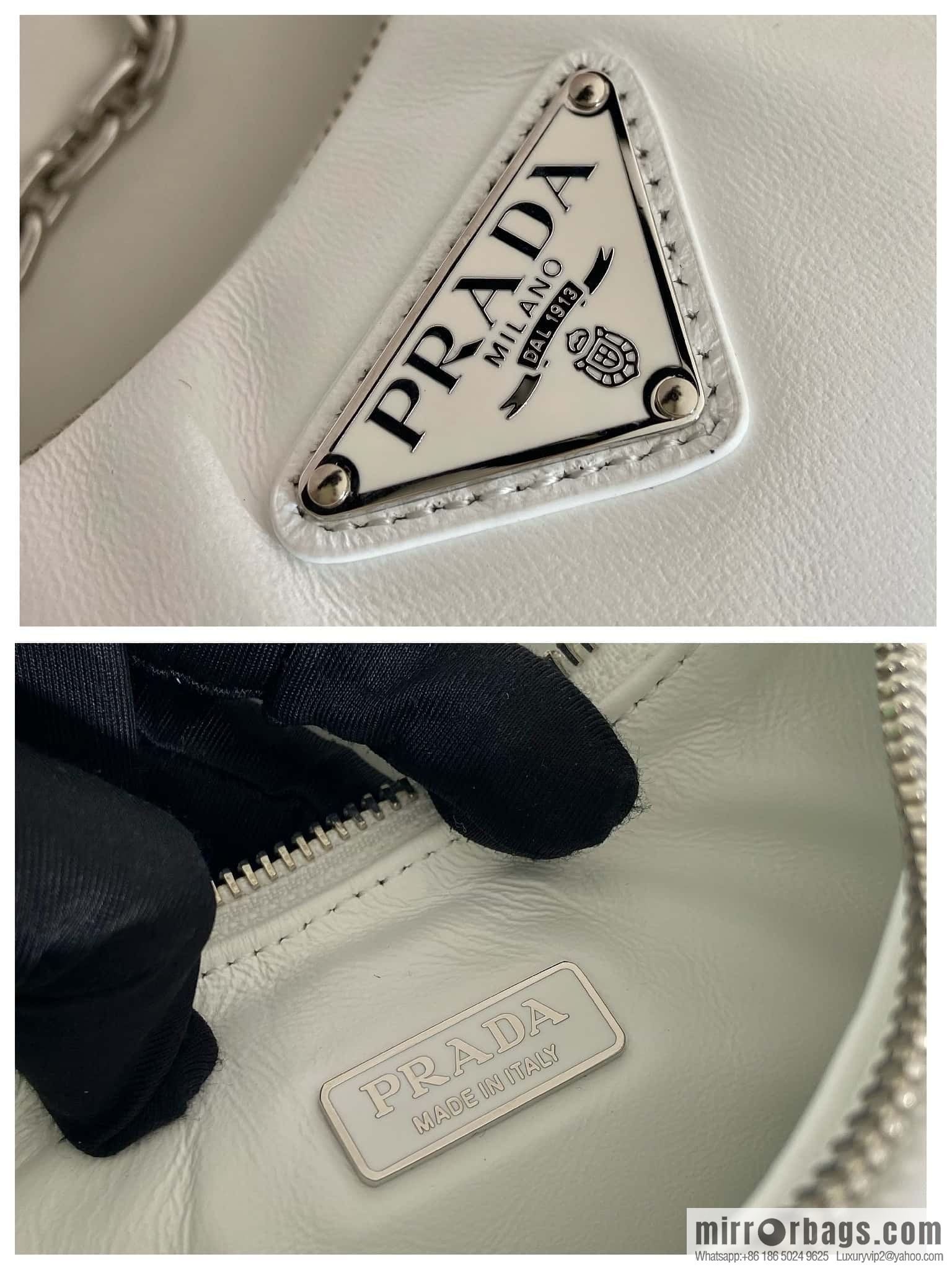 PRADA small sheepskin 3-in-1 🎉 1BH204 white