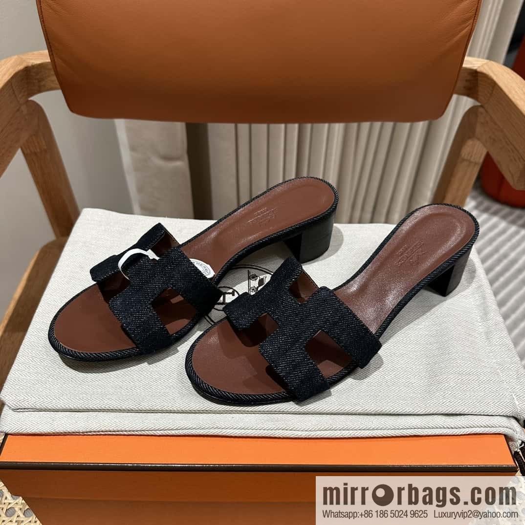 Hermès' latest popular denim high heels