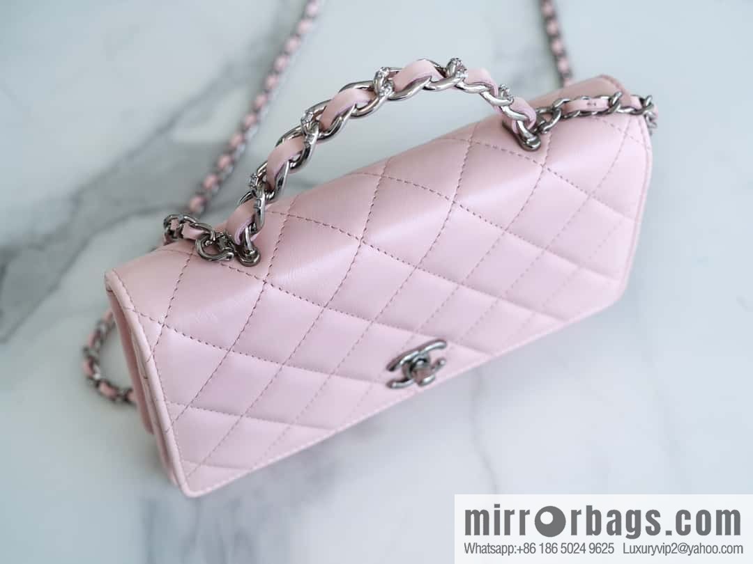 CHANEL 23K new rhinestone handle woc AP3645 pink