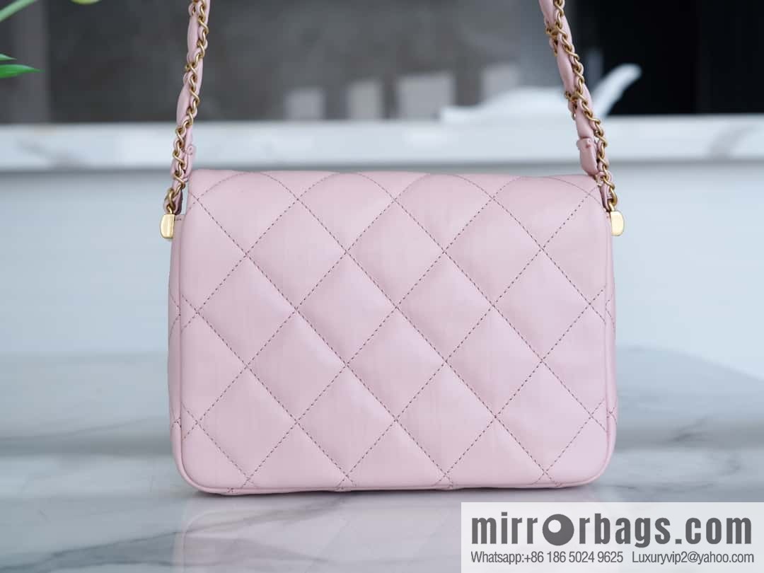 CHANEL 23k autumn and winter series 19 wide shoulder strap cover bag AS4423 pink