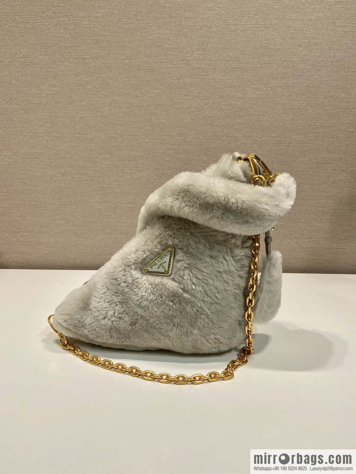 PRADA Prada triangle hair bag 🎉 1NQ044 new goat hair