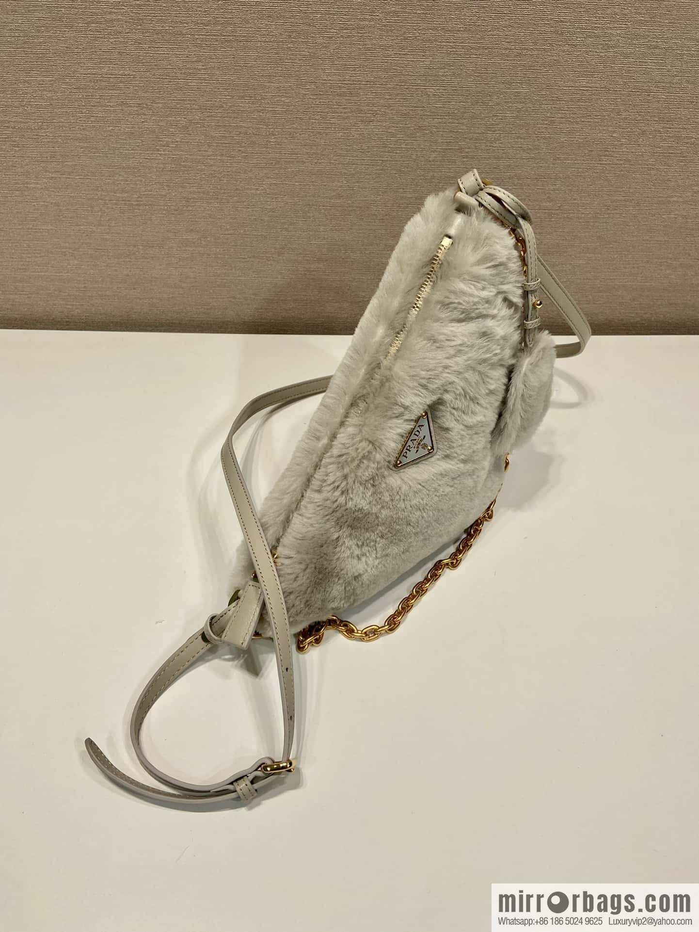 PRADA Prada triangle hair bag 🎉 1NQ044 new goat hair