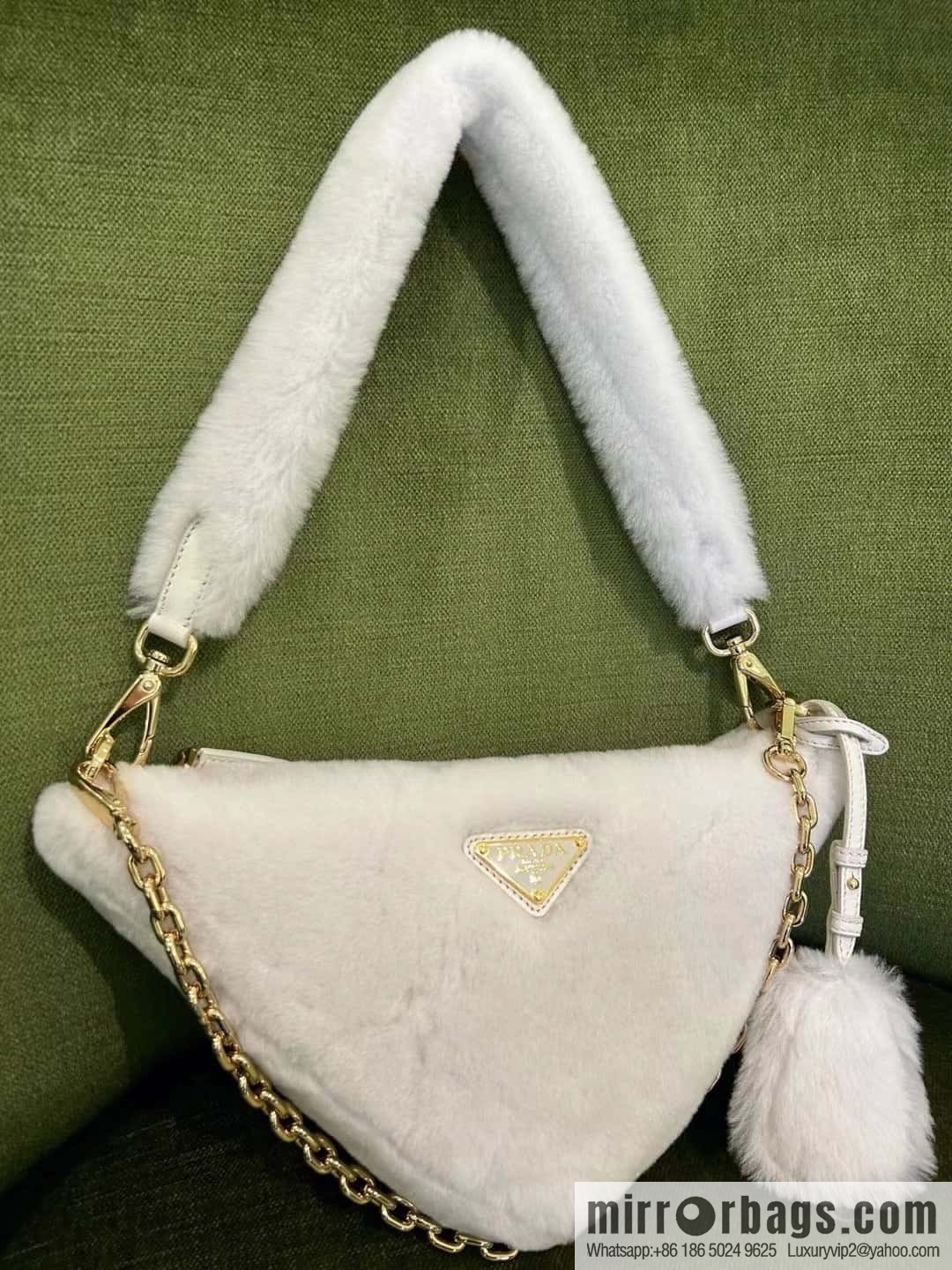 PRADA Prada triangle hair bag 🎉 1NQ044 new goat hair