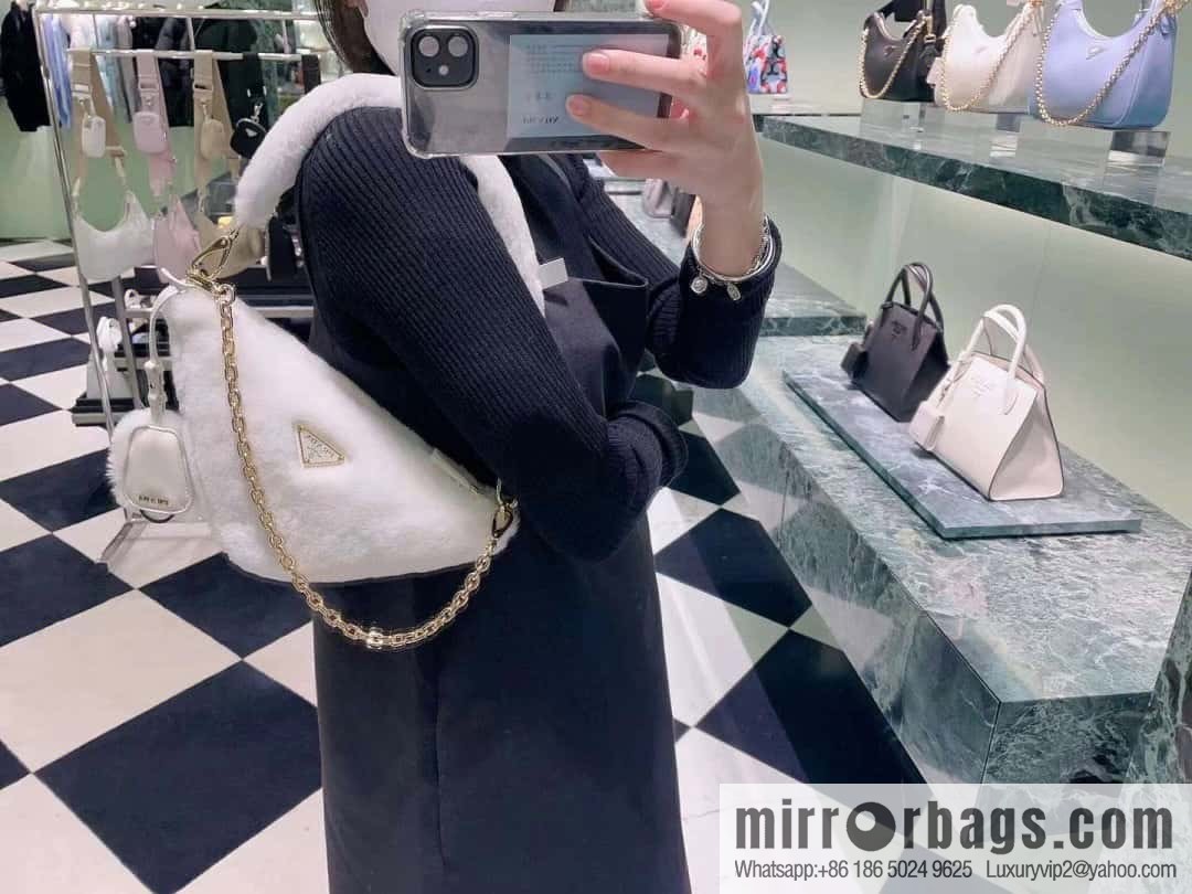 PRADA Prada triangle hair bag 🎉 1NQ044 new goat hair