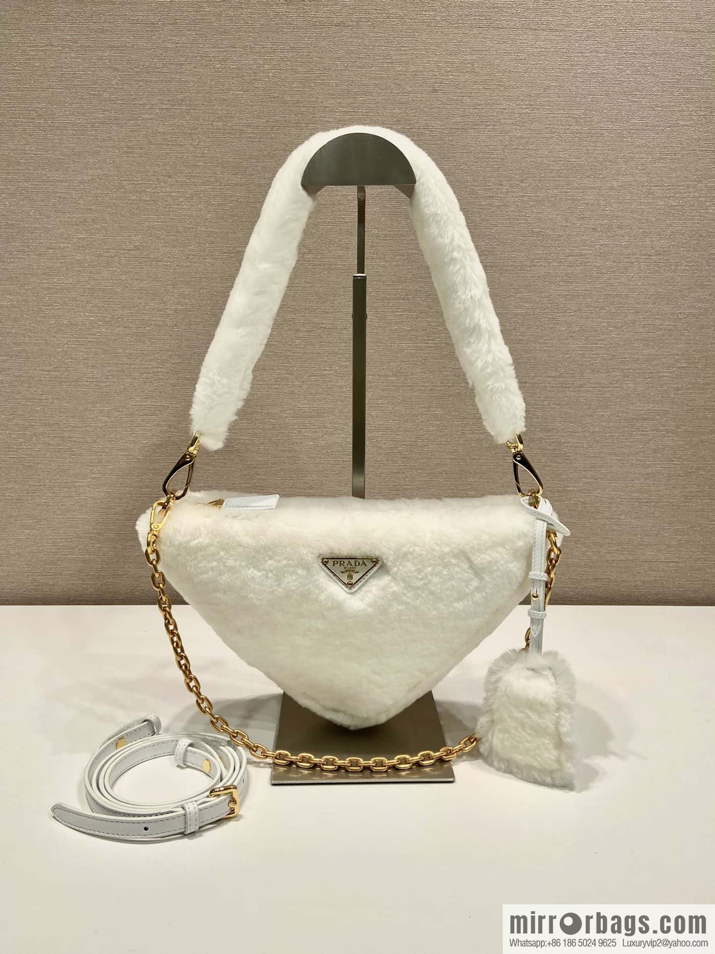 PRADA Prada triangle hair bag 🎉 1NQ044 new goat hair