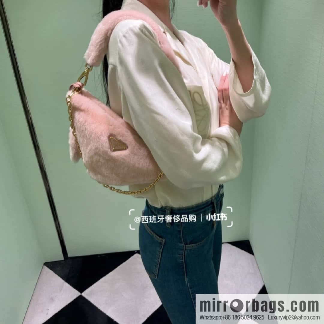 PRADA Prada triangle hair bag 🎉 1NQ044 new goat hair