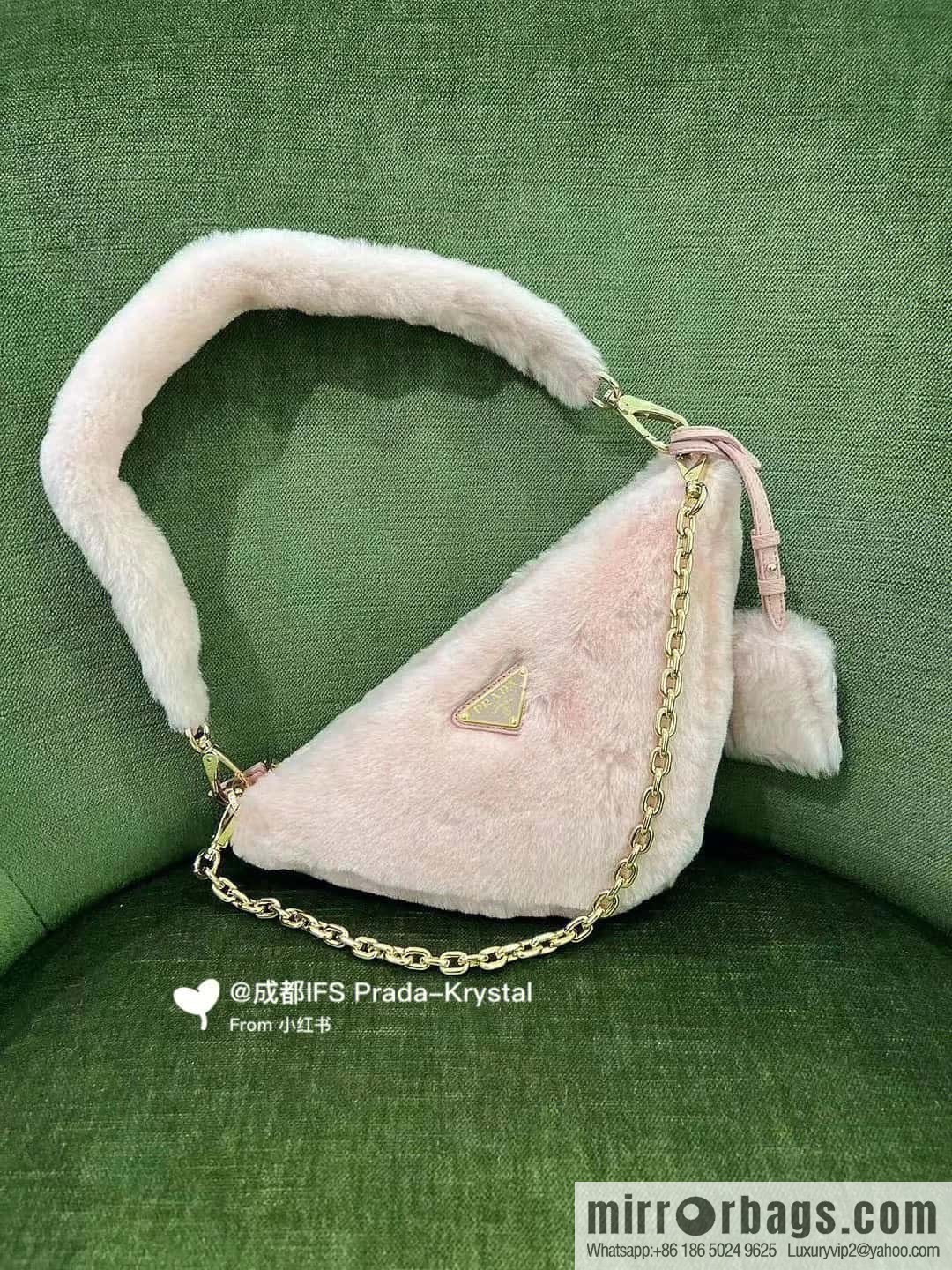 PRADA Prada triangle hair bag 🎉 1NQ044 new goat hair