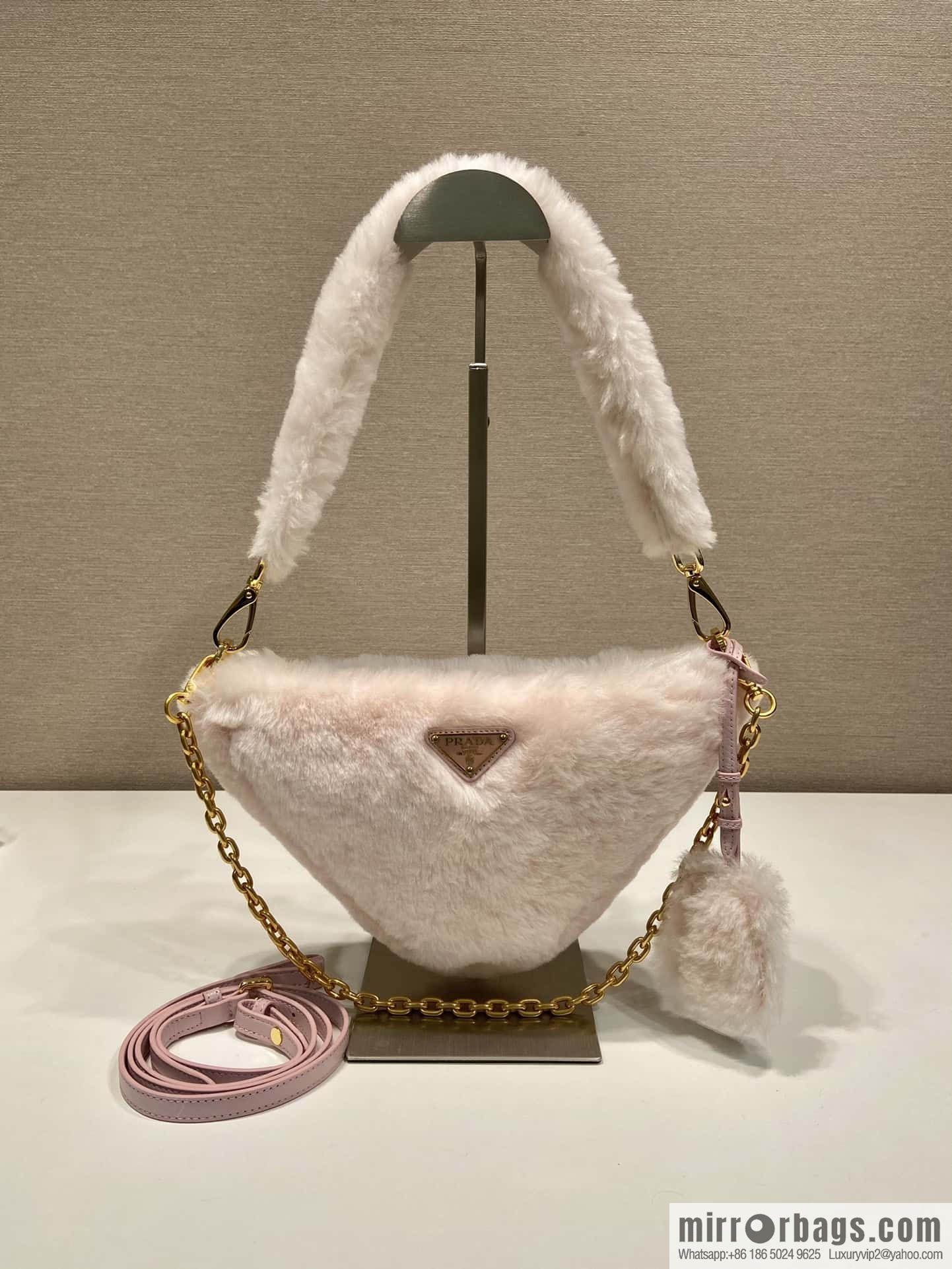 PRADA Prada triangle hair bag 🎉 1NQ044 new goat hair