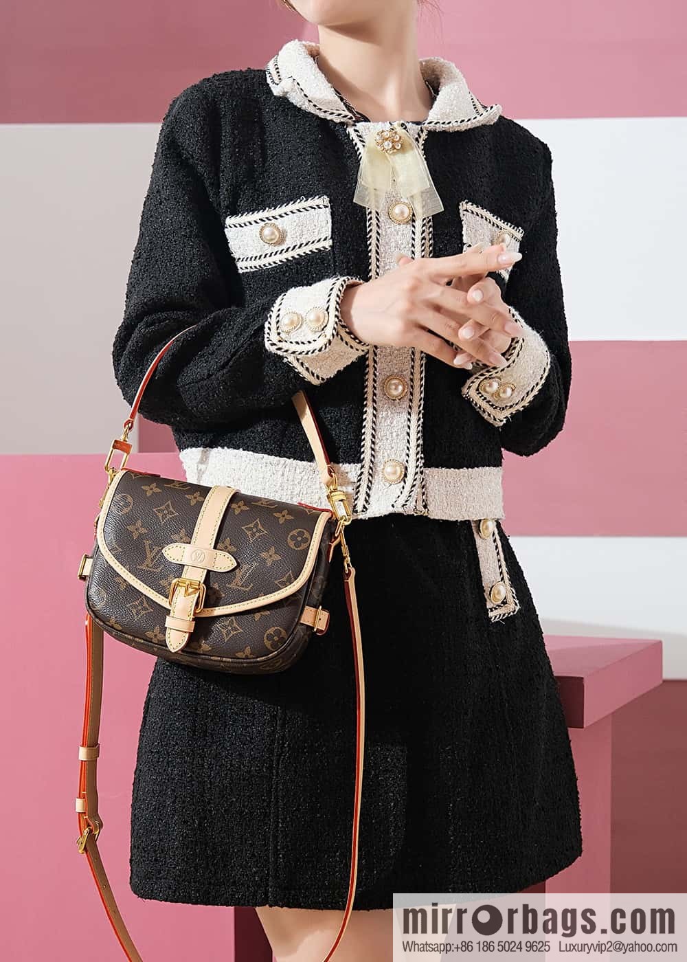 LV M46740 SAUMUR BB Gemini series handbag