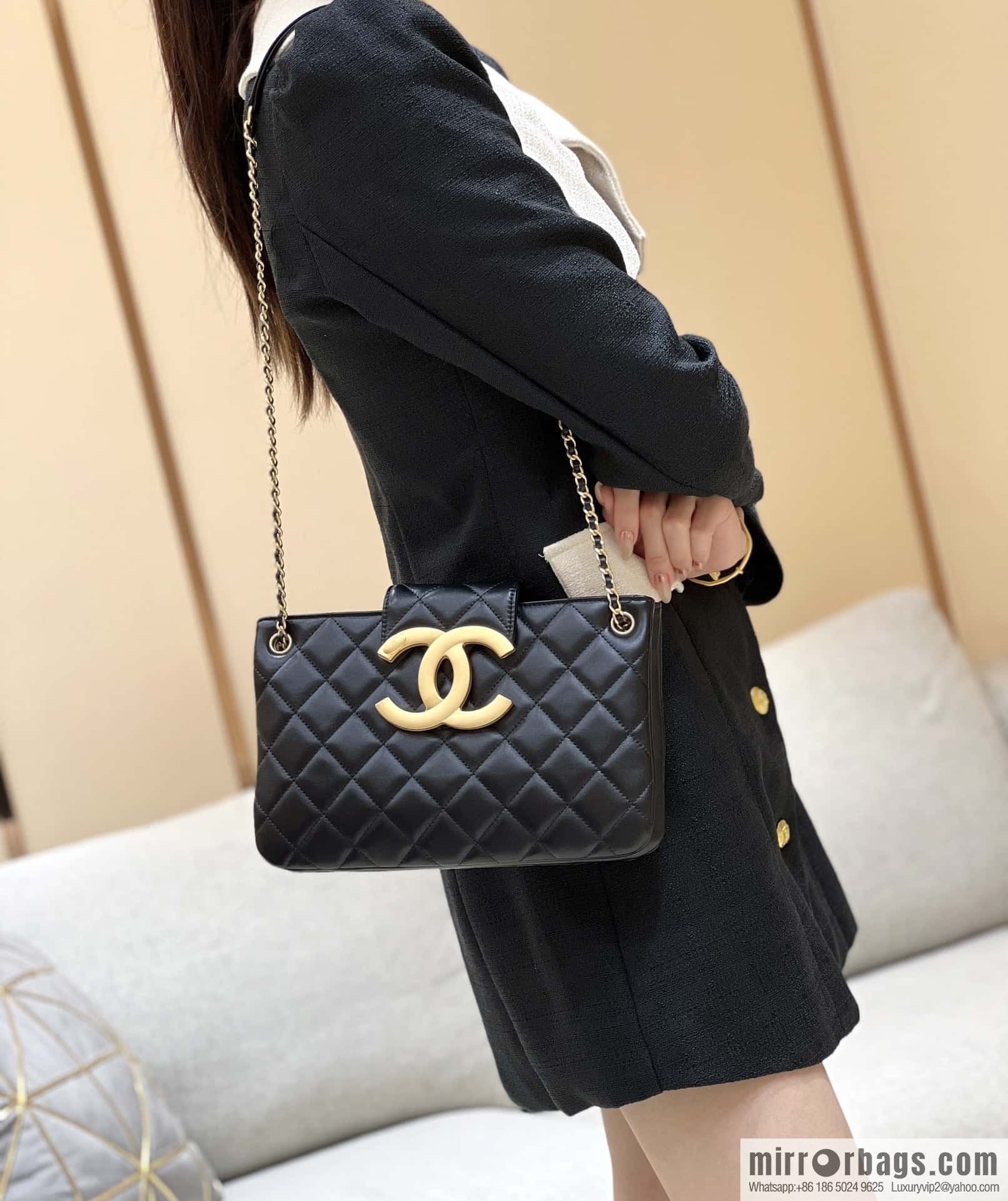 CHANEL 24C early spring vacation series, big double C Vintage tote shopping bag AS4603