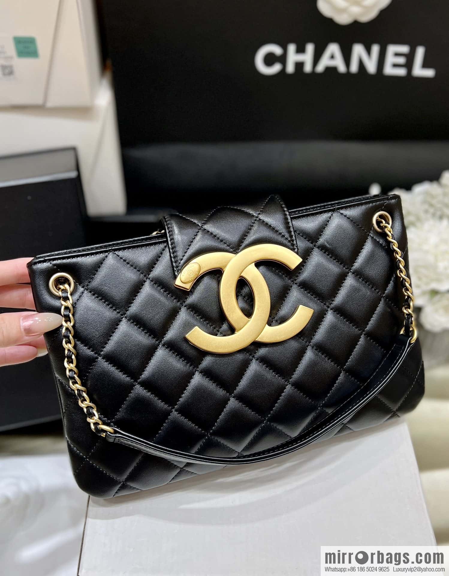 CHANEL 24C early spring vacation series, big double C Vintage tote shopping bag AS4603