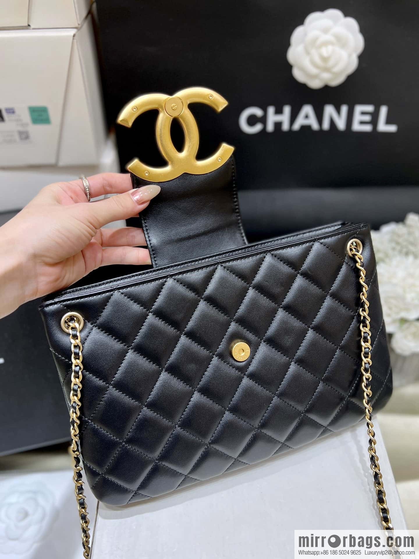 CHANEL 24C early spring vacation series, big double C Vintage tote shopping bag AS4603