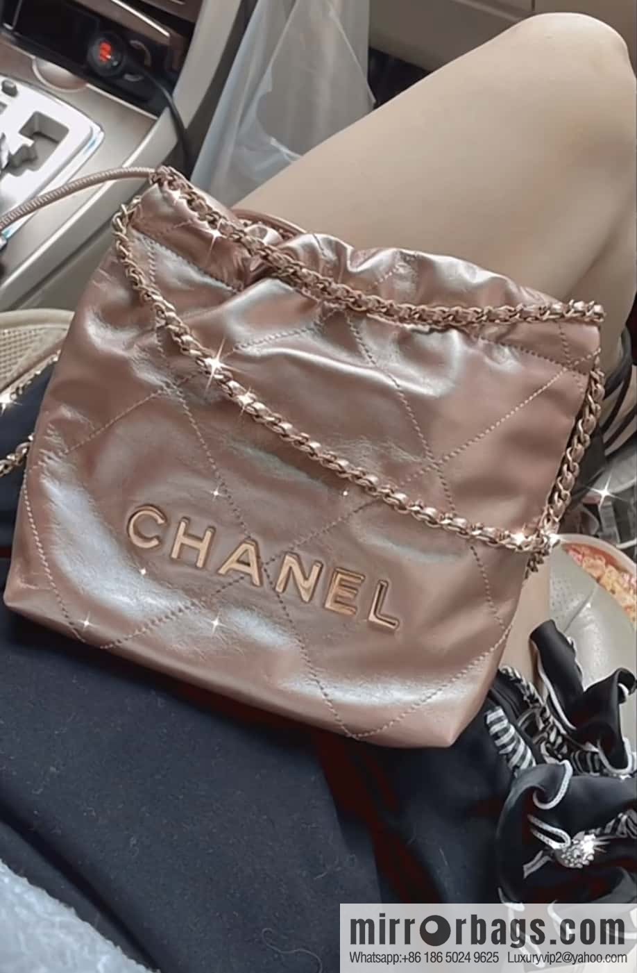 CHANEL 23s spring and summer new 22Mini bag original leather AS3980 rose gold