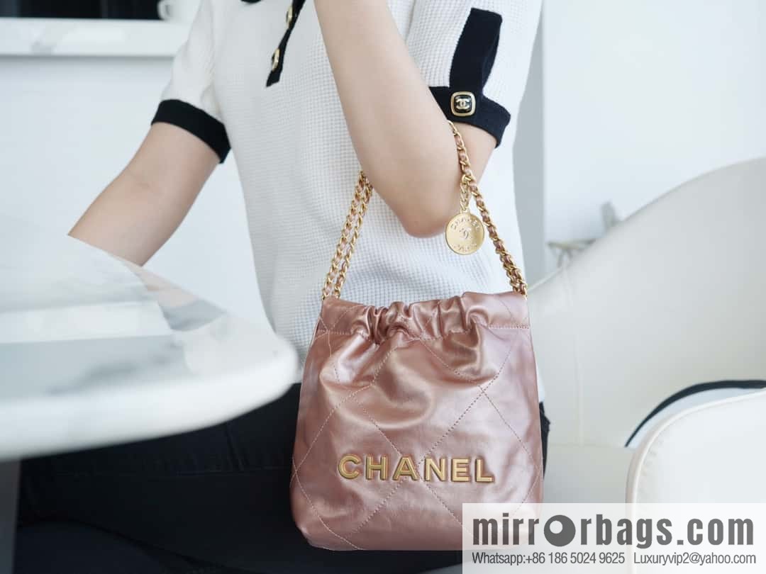 CHANEL 23s spring and summer new 22Mini bag original leather AS3980 rose gold