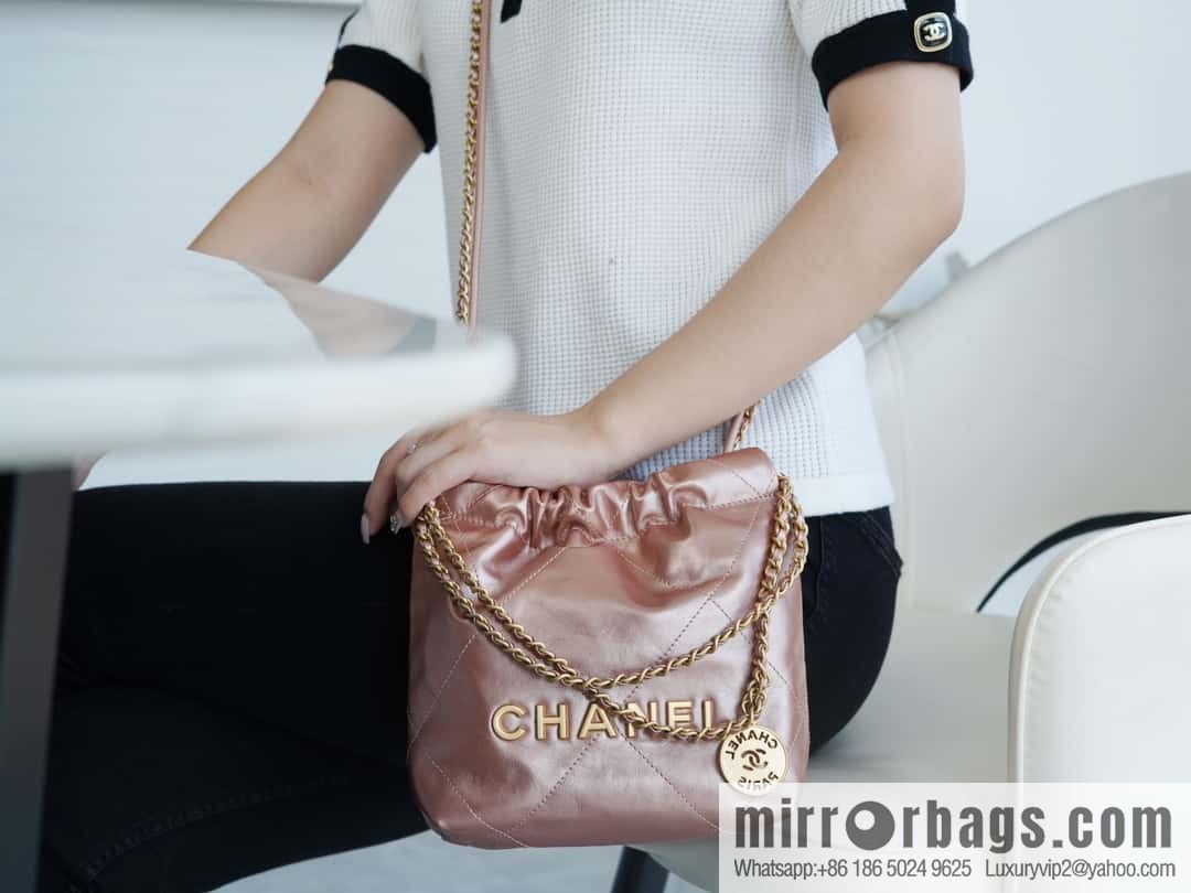 CHANEL 23s spring and summer new 22Mini bag original leather AS3980 rose gold