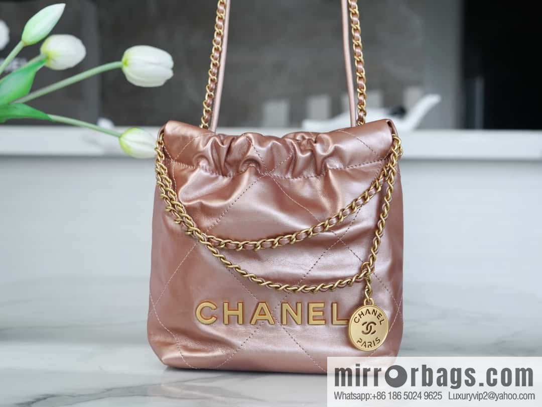 CHANEL 23s spring and summer new 22Mini bag original leather AS3980 rose gold