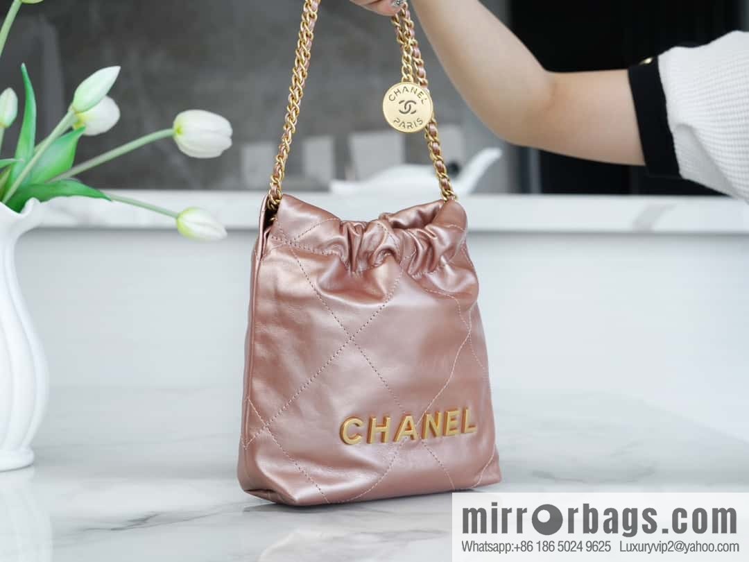 CHANEL 23s spring and summer new 22Mini bag original leather AS3980 rose gold