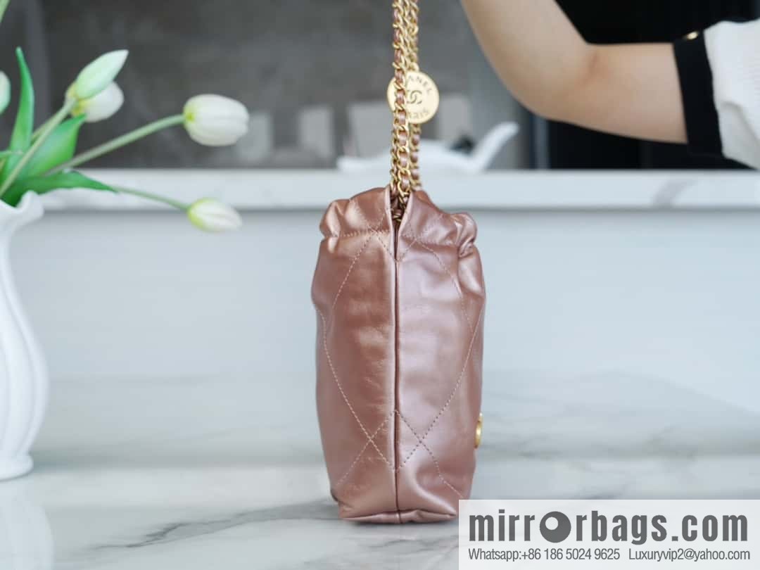 CHANEL 23s spring and summer new 22Mini bag original leather AS3980 rose gold