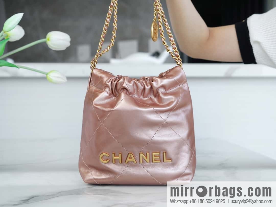 CHANEL 23s spring and summer new 22Mini bag original leather AS3980 rose gold