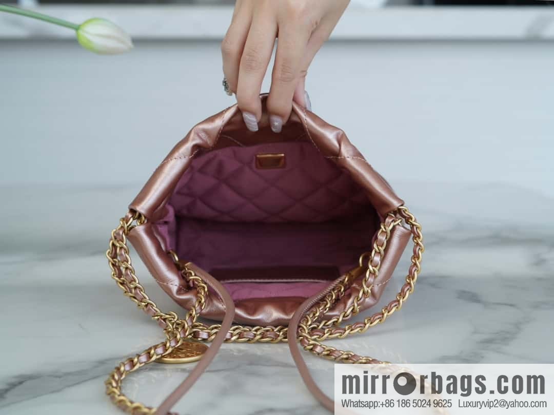 CHANEL 23s spring and summer new 22Mini bag original leather AS3980 rose gold