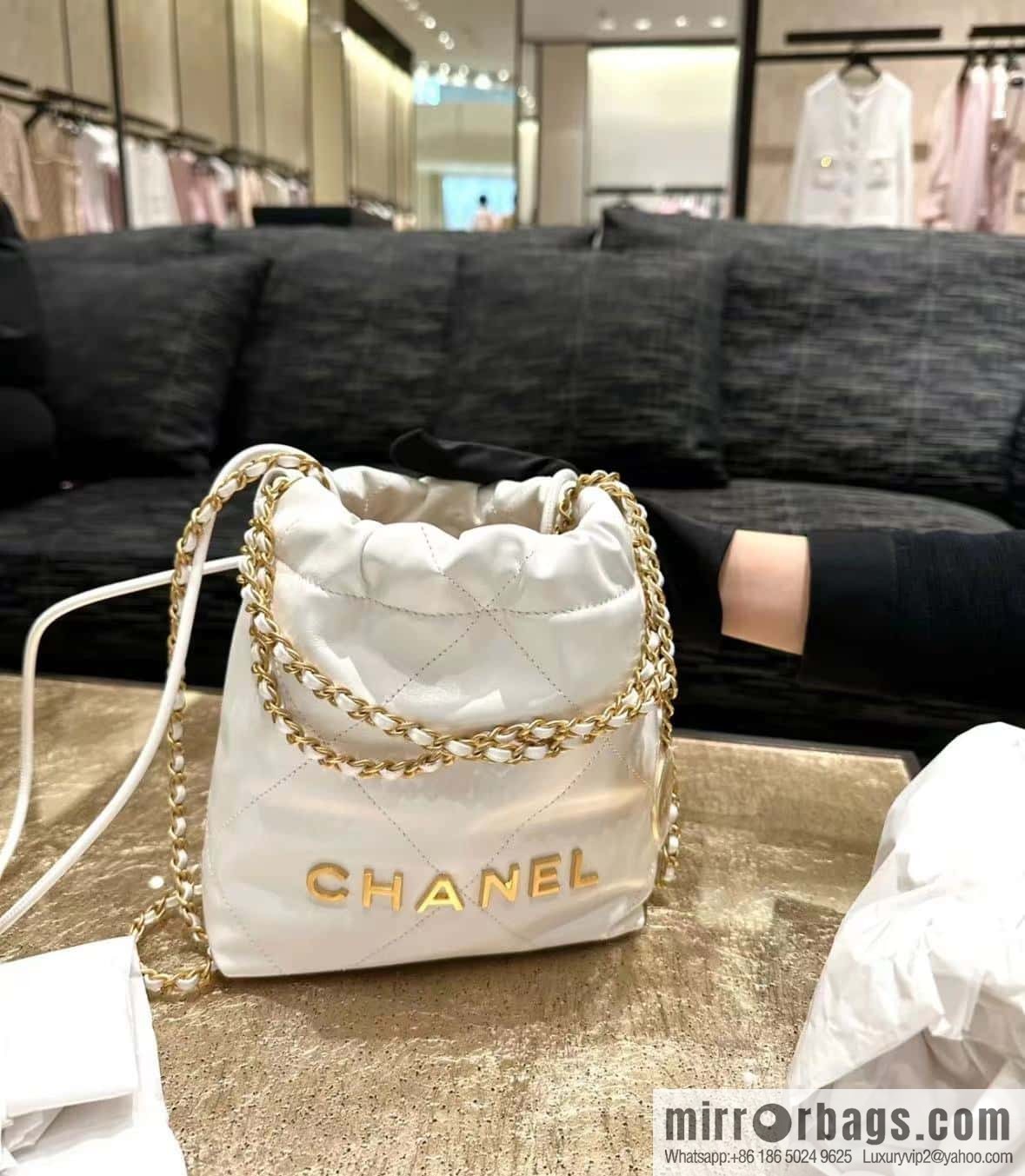 CHANEL 23s spring and summer new 22Mini bag original leather AS3980 white