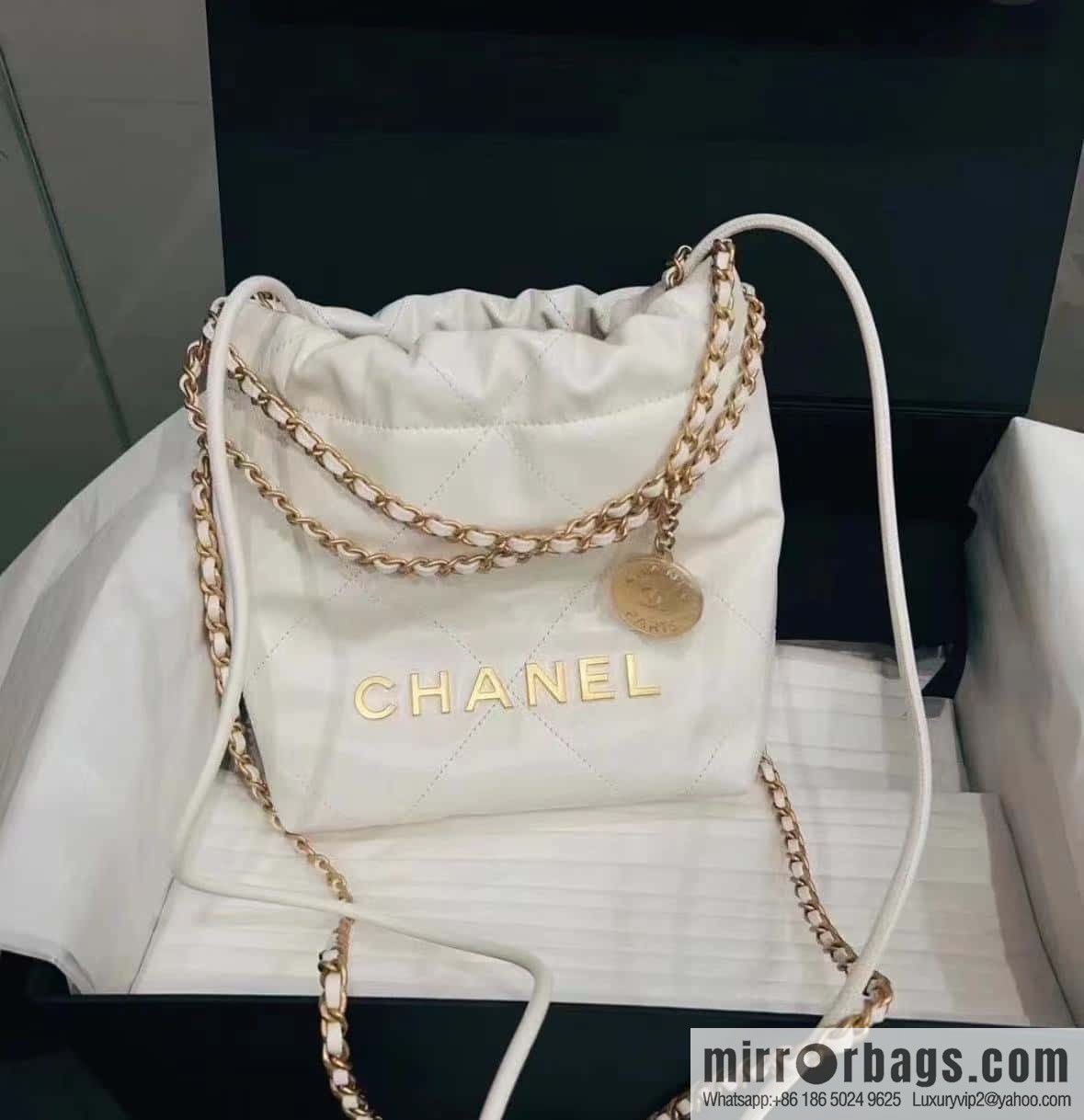 CHANEL 23s spring and summer new 22Mini bag original leather AS3980 white