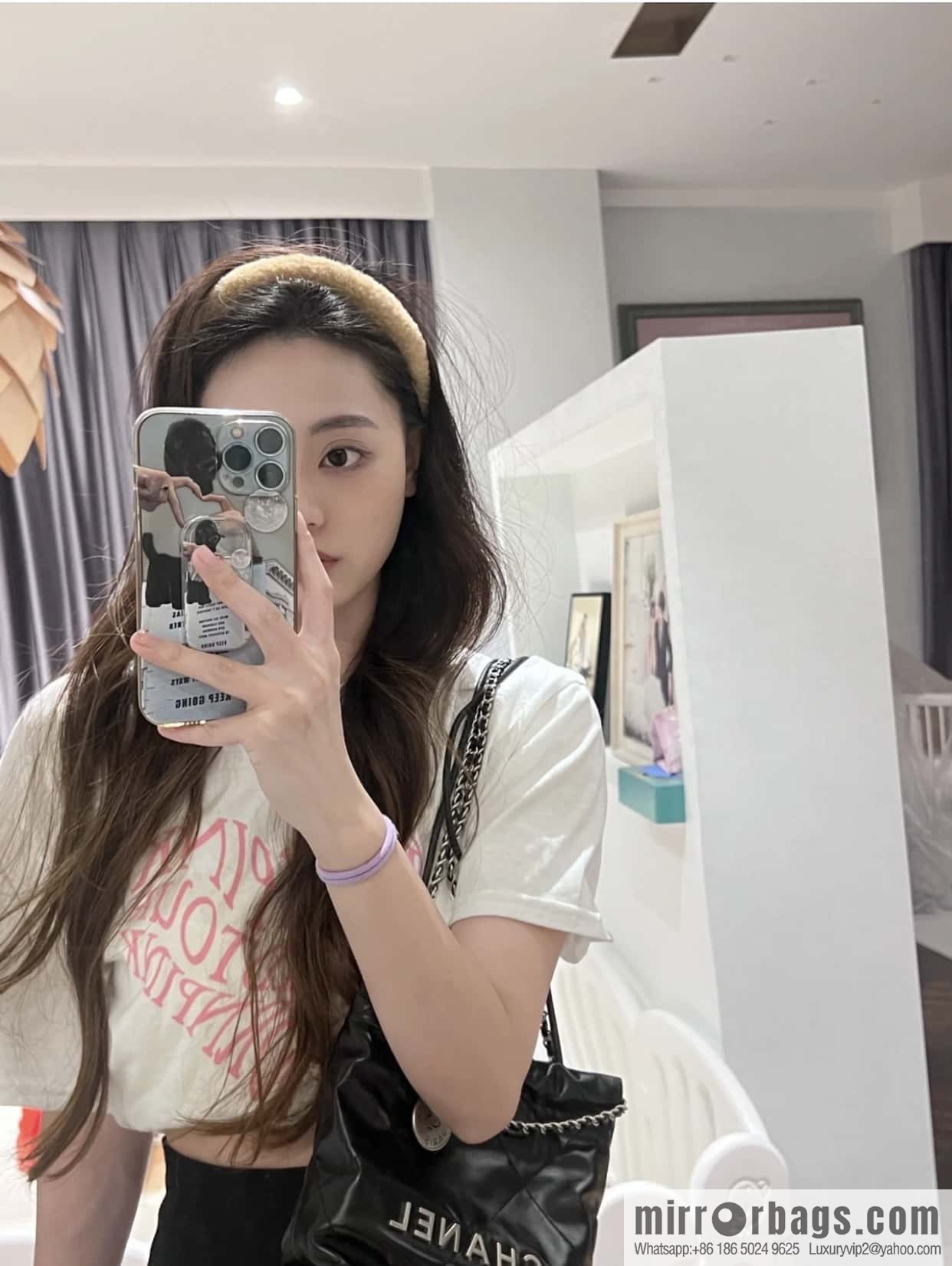 CHANEL 23s spring and summer new 22Mini bag original leather AS3980 black/silver buckle