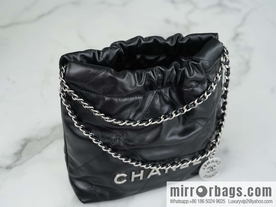 CHANEL 23s spring and summer new 22Mini bag original leather AS3980 black/silver buckle