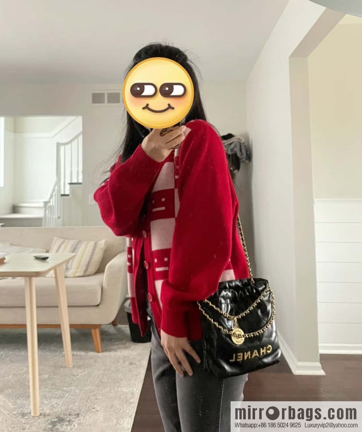 CHANEL 23s spring and summer new 22Mini bag original leather AS3980 black/gold buckle