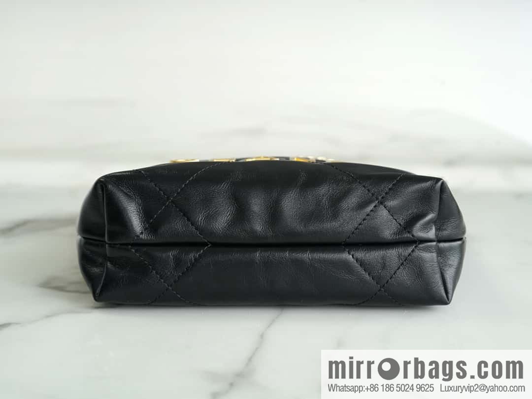 CHANEL 23s spring and summer new 22Mini bag original leather AS3980 black/gold buckle