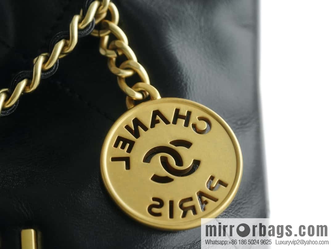 CHANEL 23s spring and summer new 22Mini bag original leather AS3980 black/gold buckle