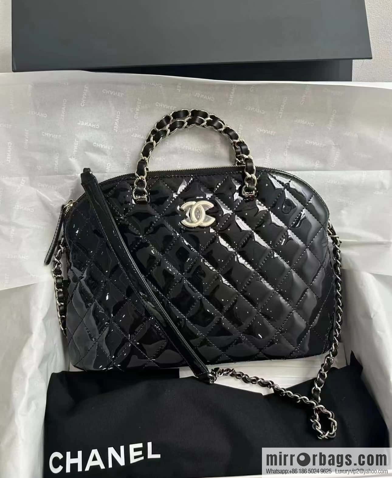 CHANEL 23S spring and summer series patent leather shell bag AS3969